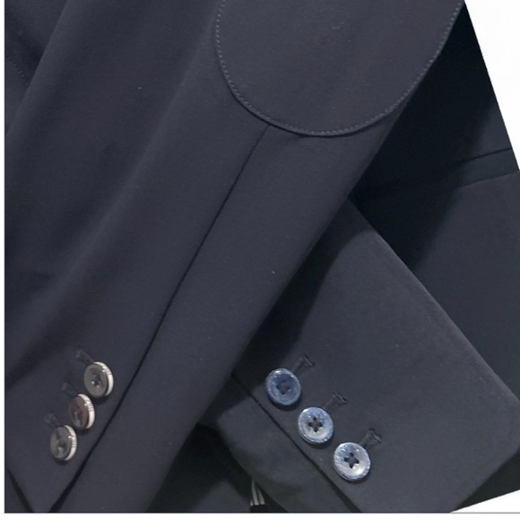 TOMMY HILFIGER Striped Roll Cuff Blazer Navy Blue Size 14 - Picture 9 of 10